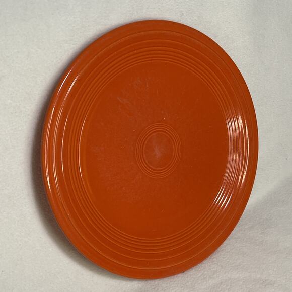 Vintage Fiestaware Orange Plate Fiesta ￼9.25” Glaze Flaw. See Description - Picture 2 of 5